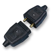 NC102 BLACK - 10A Rewireable 2-Pin Plug & Socket In-Line Power Connector, Black