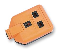 ELS13ORG - 13A Rubber Socket, 1 Gang Orange