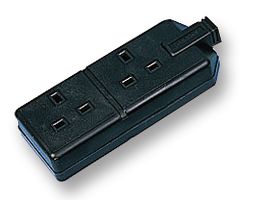 ELS13/2 BLK - 2 Gang Heavy Duty Rubber Trailing Socket, Black