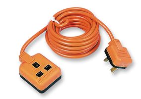 EXS13/15 ORANGE - Heavy Duty Single Socket Extension Lead, 5m Orange