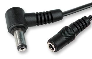 PSG02089 - 2.1mm Right Angled Male to Female DC Power Extension Cable, 1m