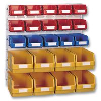 HANDY PACK 'C' - Wall Mounted Louvred Storage Panel with 23 Bins