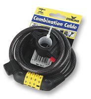 101C - 10mm x 1.5m Combination Self Coiling Cable Bike Lock Black