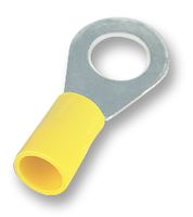 FVGS10-6  (LF) K - Ring Tongue Terminal, M10, 3/8", 10 AWG, 6 mm², FVGS, Yellow, 50 Pack