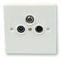 304102 - TV, FM & Satellite Screened Triplex Socket White
