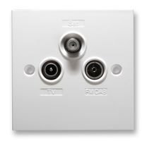 SW740 - Triplexed UHF VHF SAT Screened Wall Plate
