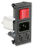 BZV03/A0620/06 - IEC C14 Inlet, Filtered, 2 Pole Fuse, 6A, 250V AC