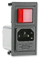 BZV01/A0620/11 - IEC C14 Inlet, Filtered, Switch, 6A, 250V AC