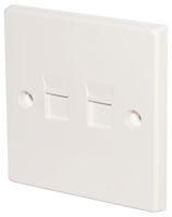 KP-K2 - 1 Gang Shuttered Faceplate for 2 Keystone Modules, White