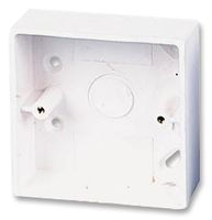 SB1/C/SC - 1-Gang Squared u-PVC Surface Mount Conduit Box Round Conduit K/O White 32mm Deep