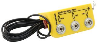 231275 - ESD Earth Bonding Point Bar - 3x 10mm Studs Yellow 3m Cord