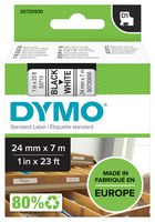 S0720930 - D1 Standard Label Tape - 24mm x 7m Black on White