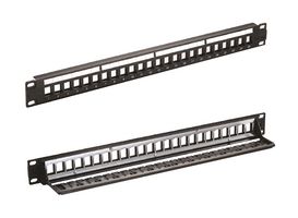 FFK24MTMC - 24-Port Empty Keystone Panel with Cable Management & Earthing