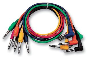 FL-15-30 - 6.35mm (1/4") Stereo Jack Plug to Right Angled Plug Leads, 0.3m - 6 Pack