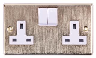 4316/BZ - Decorative Switched Socket, 2 Gang, Single Pole, 13A, Bronze