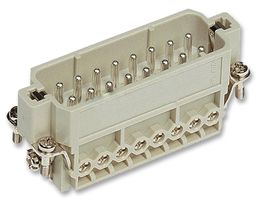 0920 016 2612 - Heavy Duty Connector, 16+PE Signal, Han A, Insert, 17 Contacts, 16A, Plug, Screw Pin