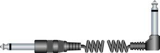 CBBR0715 - 6.35mm (1/4") Mono Jack Plug to Right Angled Plug Lead, 6m Black