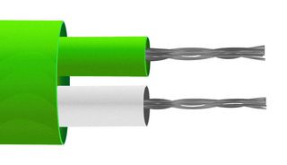 WK-302/25M (IEC) - Type K Thermocouple Unscreened 2-Core Cable, Green, 25m