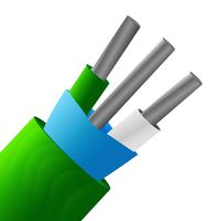 WK-074/50M (IEC) - PVC Insulated Type K Thermocouple Extension Cable, 50m
