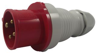 210406 - 16A, 415V, Cable Mount CEE Plug, 3P+E, Red, IP44