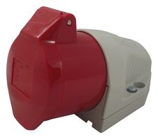 110 - 16A, 415V, Surface Mount CEE Socket, 3P+N+E, Red, IP44