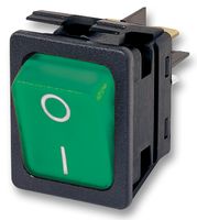 C6053ALNAM - Illuminated Rocker Switch, On Off, DPST, 250V AC, 16A, Green