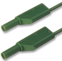 MLS WS 200/1 GREEN - 16A Green 4mm Banana Plug to Plug Test Lead - 2m