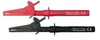 134295 - 4mm Fused Crocodile Clips - Black and Red