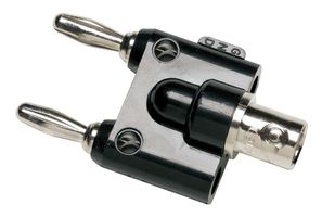 BP880 - BNC Socket to 2x 4mm Banana Plug Double Stacking Adaptor