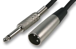 PSG01339 - 6.35mm (1/4") Mono Jack Plug to 3 Pin XLR Plug Lead, 1m Black
