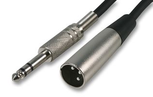 PSG01348 - 6.35mm (1/4") Stereo Jack Plug to 3 Pin XLR Plug Lead, 3m Black