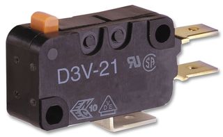 D3V-16G-3C25 - Miniature Pin Plunger Microswitch, SPST-NO, 250V AC, 16A