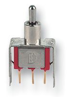 1MS1T2B4V2RE - Miniature Toggle Switch, On-On, SPDT, Vertical PCB Mount