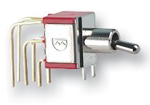 1MD1T2B4M7RE - Miniature Toggle Switch, On-On, DPDT, Right Angled PCB Mount
