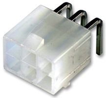 39301100 - Mini-Fit Jr. Header, 2 Row, Right Angle, with Snap-in Plastic Peg PCB Lock, 10 Way