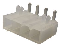 39303045 - Mini-Fit Jr. Header, Single Row, Right Angle, with Snap-in Plastic Peg PCB Lock, 4 Way