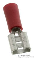 FDD1-250 - Red 6.3mm x 0.8 Female Push On Crimp Terminal, 100 Pack
