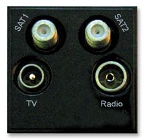 304265 - Quadplexed TV/FM-DAB/SATx2 Euro Module, Black