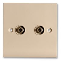 PROOUT22F - F-Type Screened Double Satellite Socket White