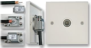 PROSLO11C - Slimline Single Coax Outlet Plate, IEC Type