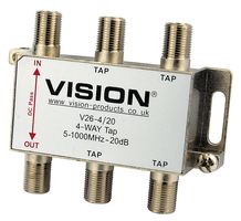 V26-4/20 - 4-Way 20dB MATV Tap V26-4/20