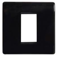 MW510B - 1-Gang 1 Module Screwless Frame Black