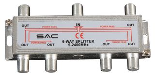 AE5356 - 6-Way Indoor Splitter with DC Pass