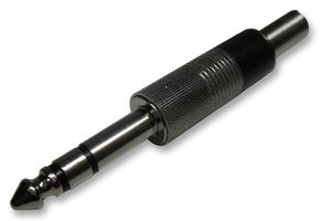 PSG01627 - 6.35mm Jack Plug, Stereo, Black