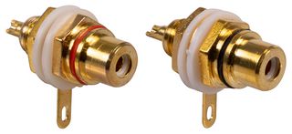 F260M - Gold Phono Sockets, Panel, 2 Pack
