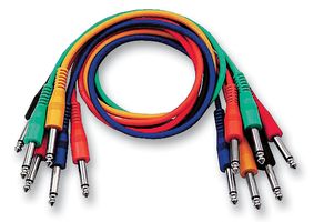 FL-11-90 - 6.35mm (1/4") Mono Jack Plug to Plug Leads, 0.9m - 6 Pack