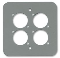 82511-4RCS - 1-Gang Quad XLR / Speakon / RJ45 Wall Plate Silver - Rounded Corners