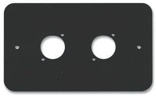 83511-RC - 2-Gang Dual XLR / Speakon / RJ45 Wall Plate Black - Rounded Corners