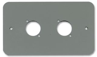 83511-RCS - 2-Gang Dual XLR / Speakon / RJ45 Wall Plate Silver - Rounded Corners