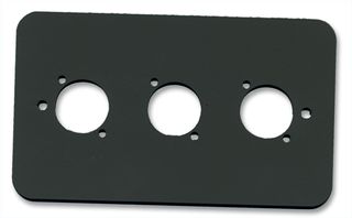 86511-RC - 2-Gang Triple XLR / Speakon / RJ45 Wall Plate Black - Rounded Corners